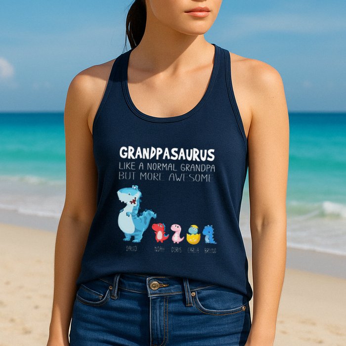 Grandpasaurus Like A Normal Grandpa But More Awesome Womens Tank Top