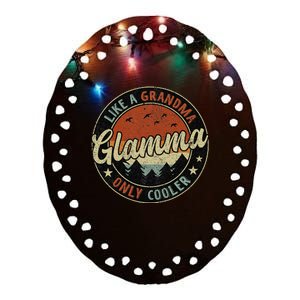 Glamma Like A Grandma Only Cooler Retro Mother's Day Ceramic Oval Ornament