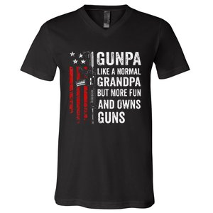 Gunpa Like A Normal Grandpa But More Fun And Owns Guns V-Neck T-Shirt