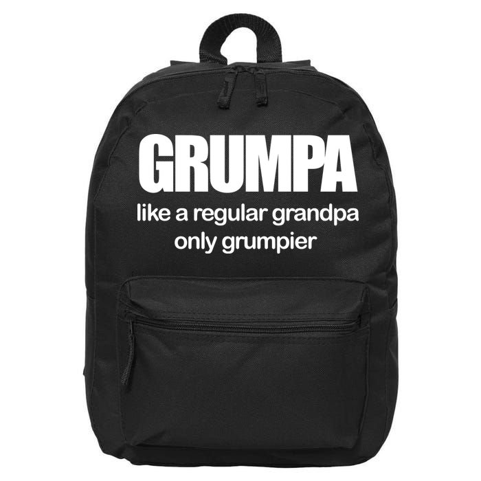 Grumpa Like A Regular Grandpa Only Grumpier 16 in Basic Backpack
