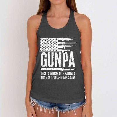 Gunpa Like A Normal Grandpa But More Fun & Owns Guns Women's Knotted Racerback Tank