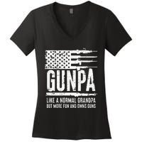 Gunpa Like A Normal Grandpa But More Fun & Owns Guns Women's V-Neck T-Shirt