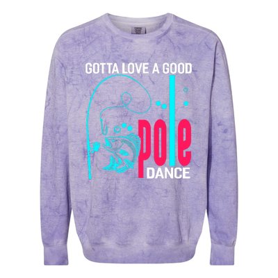 Gotta Love A Good Pole Dance Funny Fishing Fisherman Colorblast Crewneck Sweatshirt