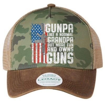 Gunpa Like A Normal Grandpa Fun And Owns Guns Funny Legacy Tie Dye Trucker Hat