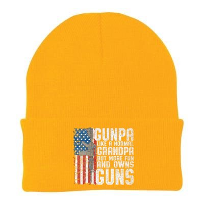 Gunpa Like A Normal Grandpa Fun And Owns Guns Funny Knit Cap Winter Beanie