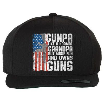 Gunpa Like A Normal Grandpa Fun And Owns Guns Funny Wool Snapback Cap