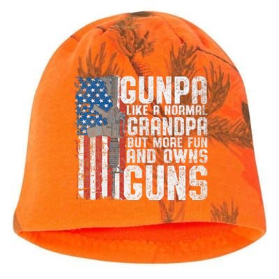 Gunpa Like A Normal Grandpa Fun And Owns Guns Funny Kati - Camo Knit Beanie