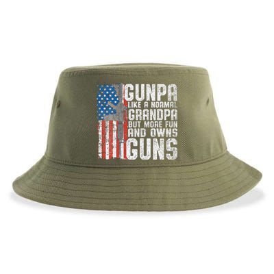 Gunpa Like A Normal Grandpa Fun And Owns Guns Funny Sustainable Bucket Hat