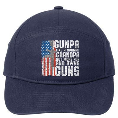 Gunpa Like A Normal Grandpa Fun And Owns Guns Funny 7-Panel Snapback Hat