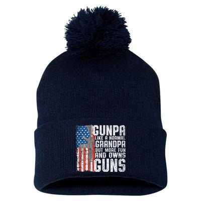 Gunpa Like A Normal Grandpa Fun And Owns Guns Funny Pom Pom 12in Knit Beanie