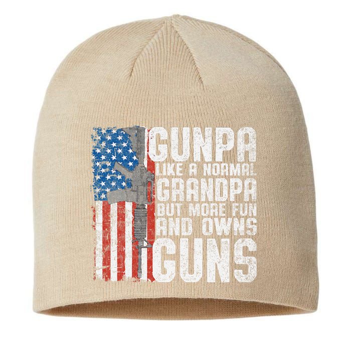 Gunpa Like A Normal Grandpa Fun And Owns Guns Funny Sustainable Beanie