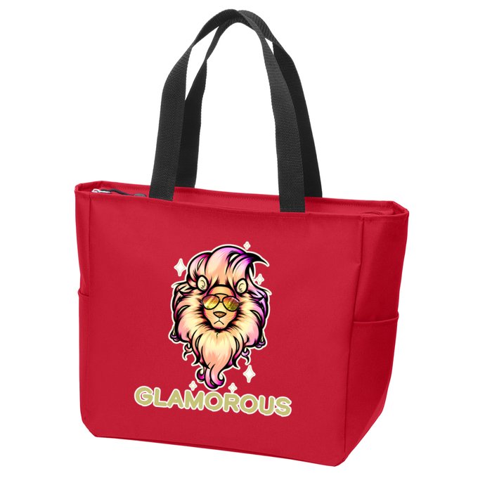 Glamorous Lion Zip Tote Bag