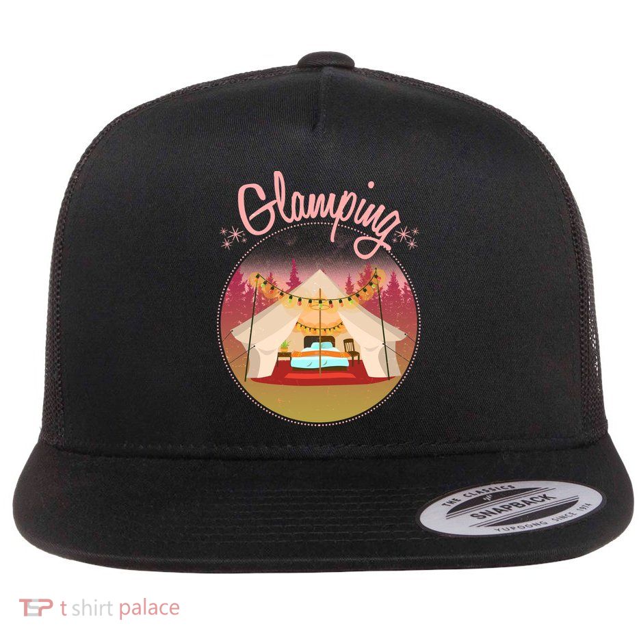 Glamping Fancy Camping  Flat Bill Trucker Hat