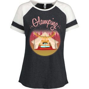 Glamping Fancy Camping  Enza Ladies Jersey Colorblock Tee