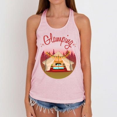 Glamping Fancy Camping  Women's Knotted Racerback Tank