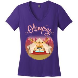 Glamping Fancy Camping  Women's V-Neck T-Shirt