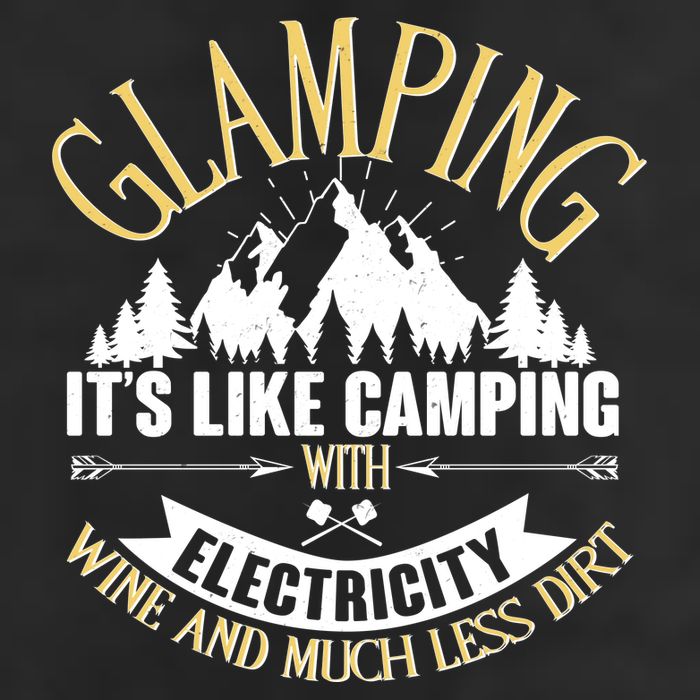 Glamping It's Like Camping with Electricity 7 Panel Mesh Trucker Snapback Hat