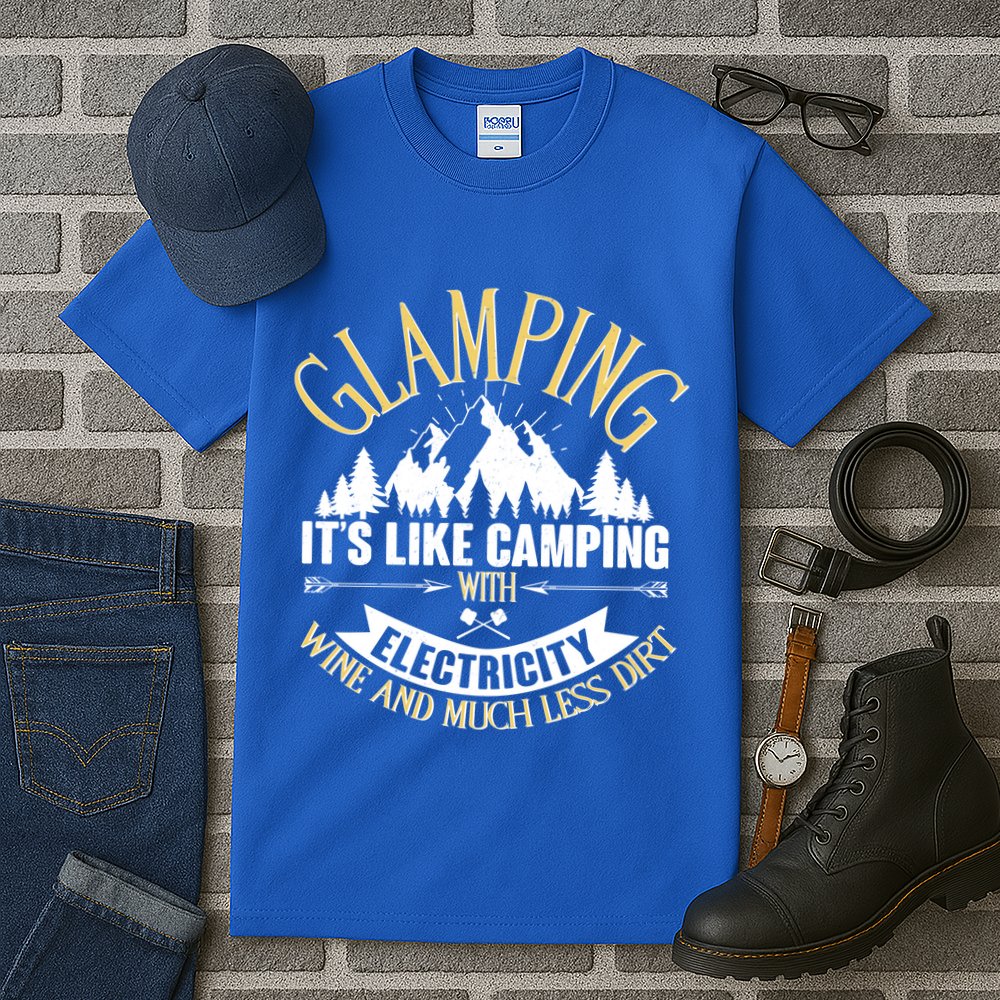 Glamping It's Like Camping with Electricity Tall T-Shirt