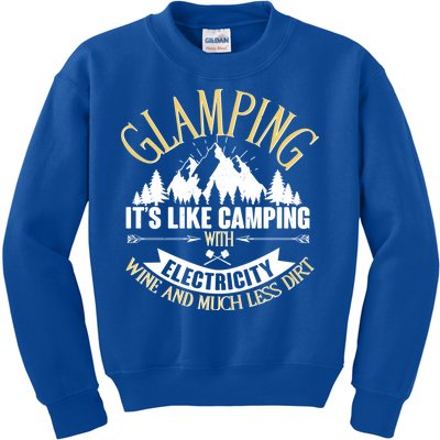 Glamping It's Like Camping with Electricity Kids Sweatshirt