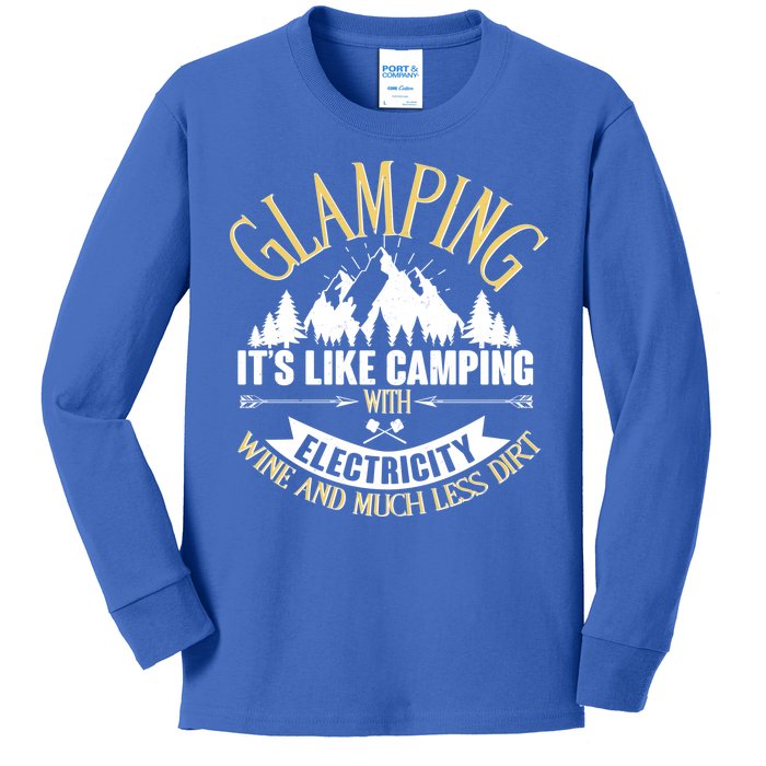 Glamping It's Like Camping with Electricity Kids Long Sleeve Shirt