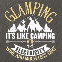 Glamping It's Like Camping with Electricity Cotton Canvas Backpack