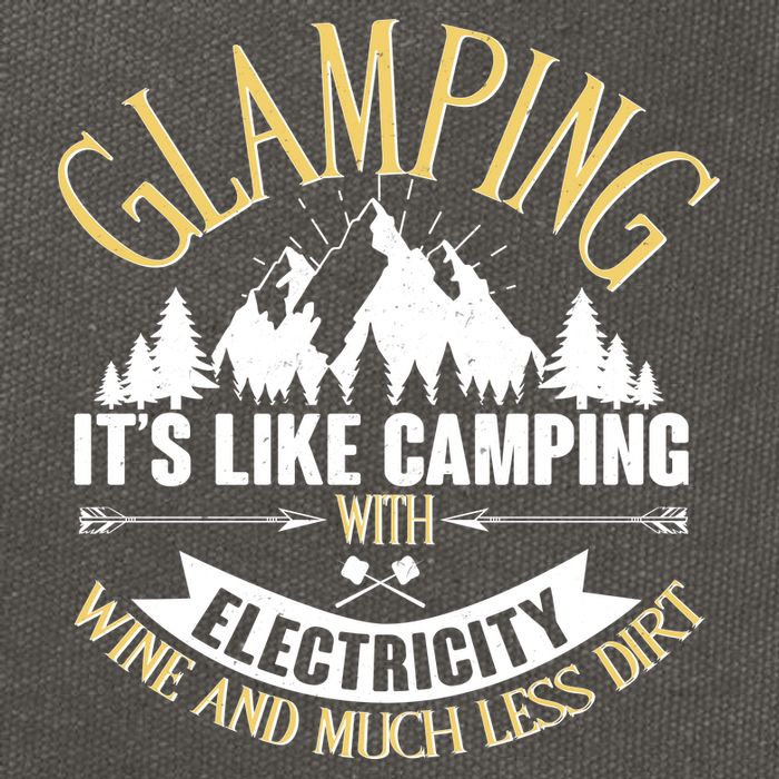 Glamping It's Like Camping with Electricity Cotton Canvas Backpack