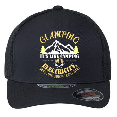 Glamping Like Camping With Electricity Wine Less Dirt Flexfit Unipanel Trucker Cap