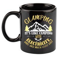 Glamping Like Camping With Electricity Wine Less Dirt 11oz C Handle Ceramic Mug