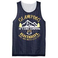 Glamping Like Camping With Electricity Wine Less Dirt Mesh Reversible Basketball Jersey Tank