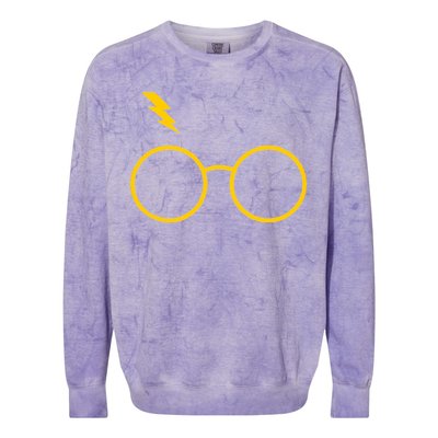 Glasses and Lightening Scar Wizard Logo Colorblast Crewneck Sweatshirt