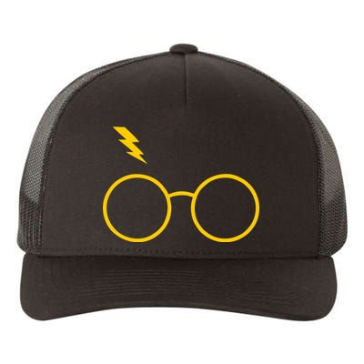 Glasses and Lightening Scar Wizard Logo Yupoong Adult 5-Panel Trucker Hat