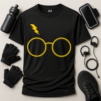 Glasses and Lightening Scar Wizard Logo Cooling Performance Crew T-Shirt