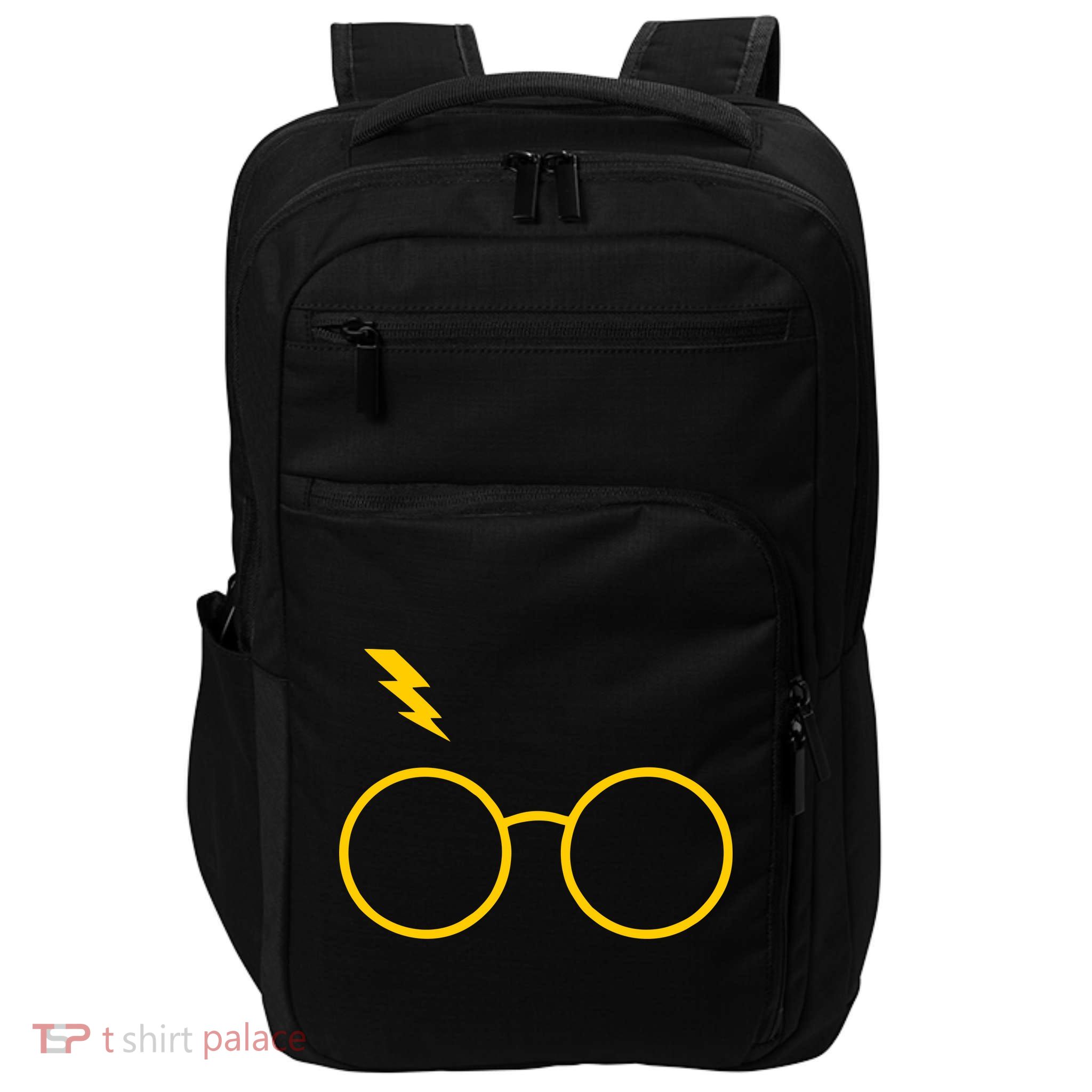 Glasses and Lightening Scar Wizard Logo Impact Tech Backpack