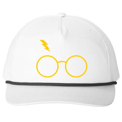 Glasses and Lightening Scar Wizard Logo Snapback Five-Panel Rope Hat