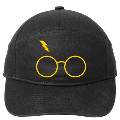 Glasses and Lightening Scar Wizard Logo 7-Panel Snapback Hat