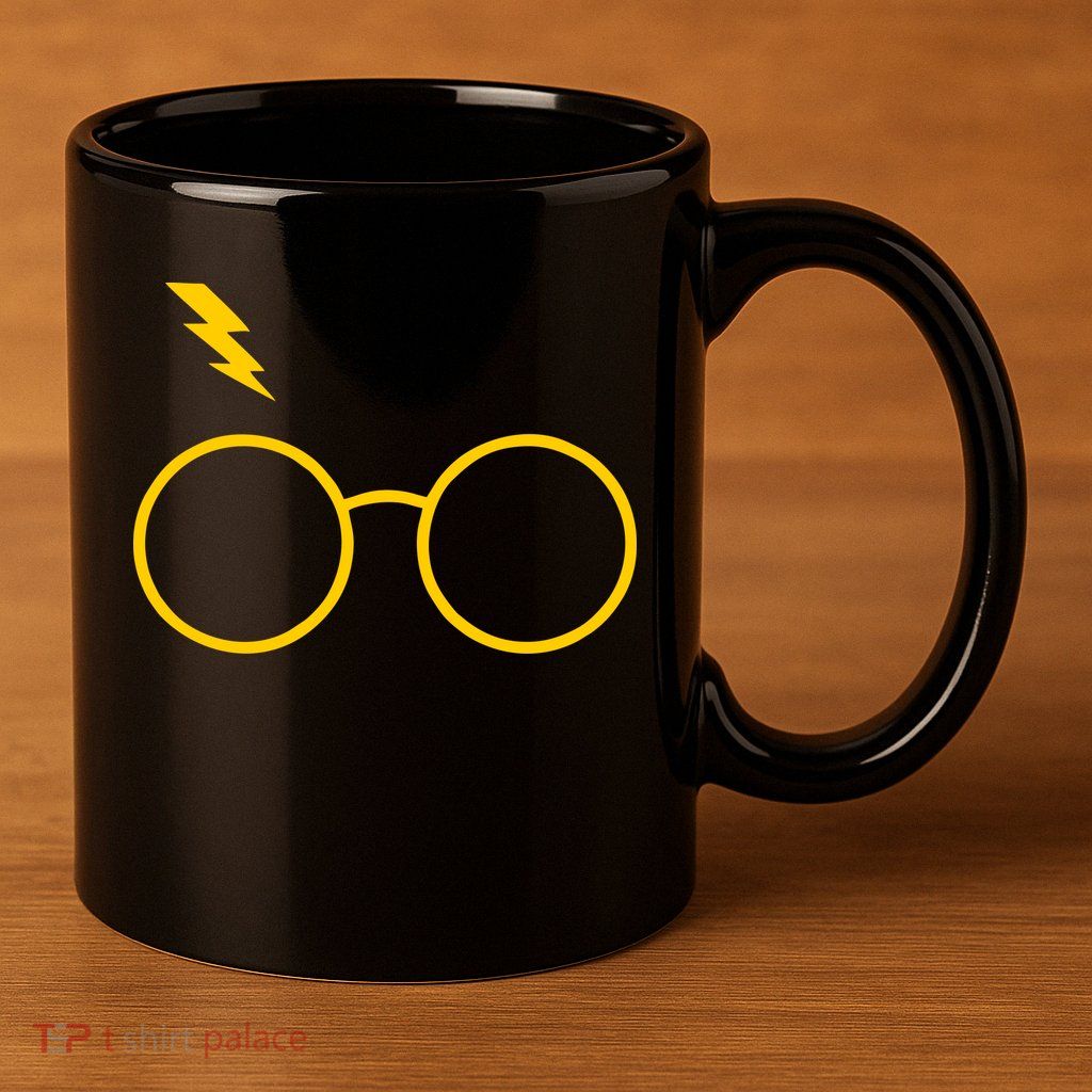 Glasses and Lightening Scar Wizard Logo 11oz C Handle Ceramic Mug