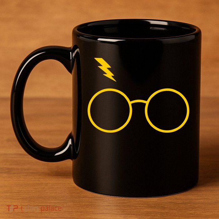 Glasses and Lightening Scar Wizard Logo 11oz C Handle Ceramic Mug