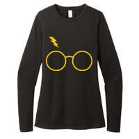 Glasses and Lightening Scar Wizard Logo Womens CVC Long Sleeve Shirt