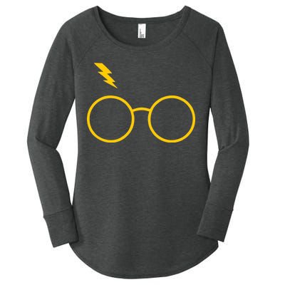 Glasses and Lightening Scar Wizard Logo Women's Perfect Tri Tunic Long Sleeve Shirt