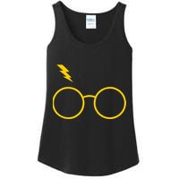 Glasses and Lightening Scar Wizard Logo Ladies Essential Tank