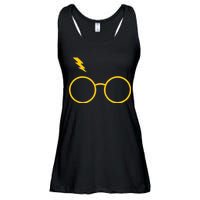 Glasses and Lightening Scar Wizard Logo Ladies Essential Flowy Tank