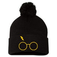 Glasses and Lightening Scar Wizard Logo Pom Pom 12in Knit Beanie