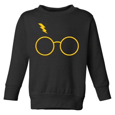 Glasses and Lightening Scar Wizard Logo Toddler Sweatshirt