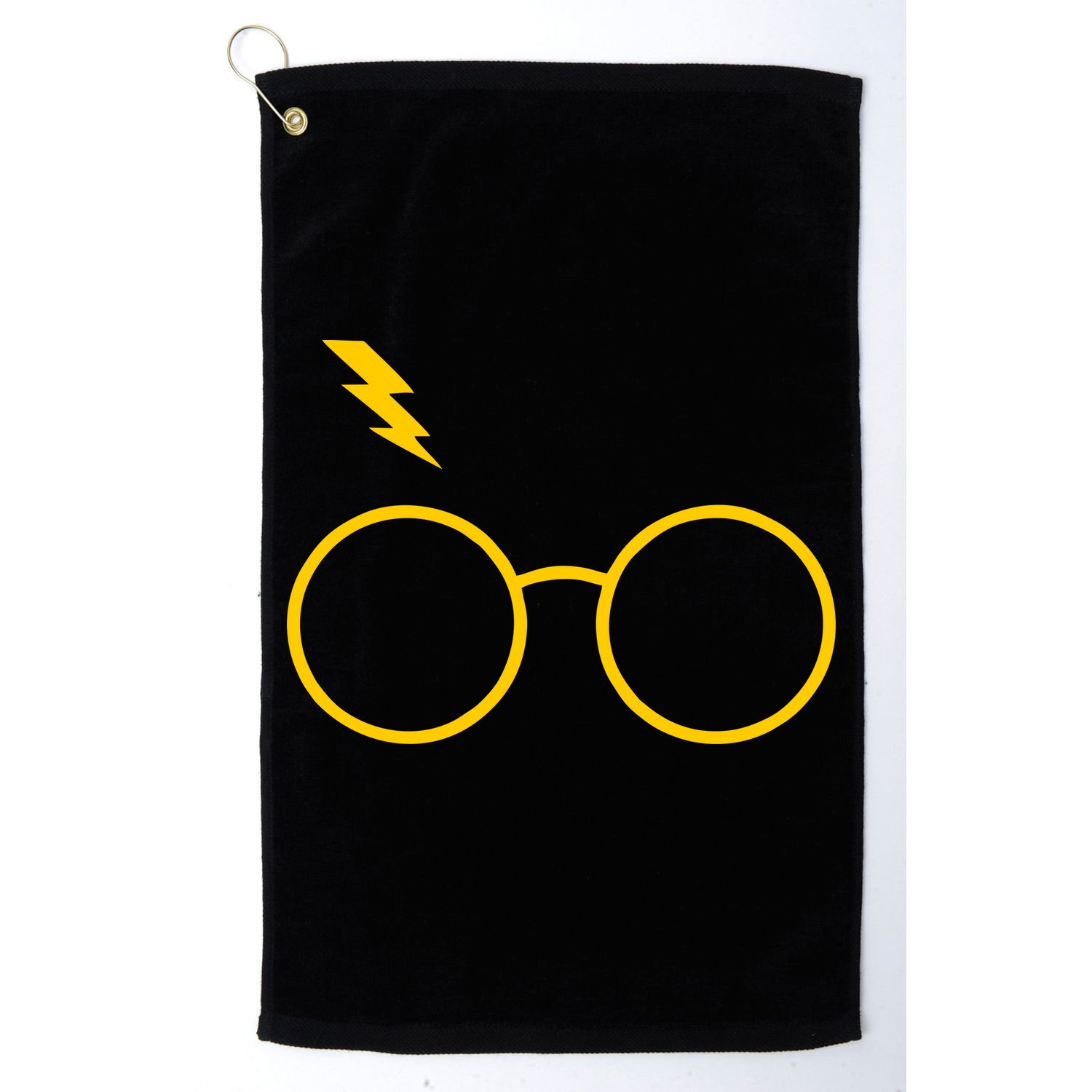 Glasses and Lightening Scar Wizard Logo Golf Towel