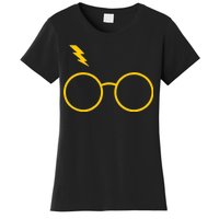 Glasses and Lightening Scar Wizard Logo Women's T-Shirt