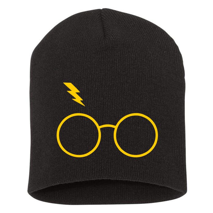 Glasses and Lightening Scar Wizard Logo Short Acrylic Beanie