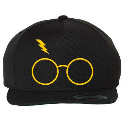 Glasses and Lightening Scar Wizard Logo Wool Snapback Cap