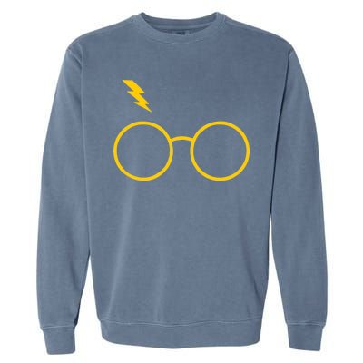 Glasses and Lightening Scar Wizard Logo Garment-Dyed Sweatshirt