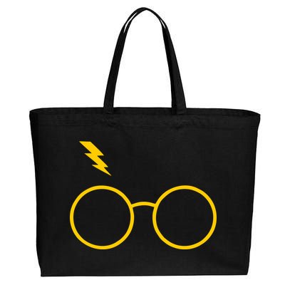 Glasses and Lightening Scar Wizard Logo Cotton Canvas Jumbo Tote