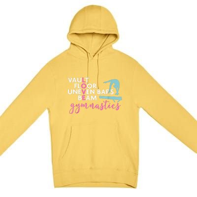 Girls Love Beam Gymnastics Premium Pullover Hoodie